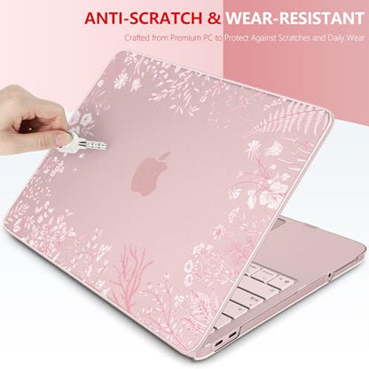 for MacBook Neo 13 inch Case 2026 (Model A3404), Artistic Flower Pattern Ultra Slim Frosted Matte Hard Shell, Anti-Scratch & Fingerprint Resistant Cover - Blush Wild Flowers - color: Blush Wild Flowers