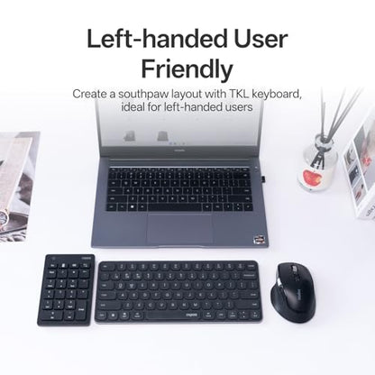 Rapoo K50 Wireless Number Pad, 2.4G Numeric Keypad for Laptop, Speed Data Entry, 22-Key Numpad with Calculator, Email and Function Keys for Windows PC/Laptop/Desktop/Notebook, USB-A, Battery Powered