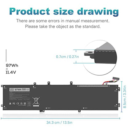 TREE.NB 6GTPY Laptop Battery for Dell XPS 15 9550 9560 9570 7590 Inspiron 15 7500 7501 7590 7591 Vostro 7500 7590 i7-7700HQ 5D91C GPM03 4GVGH 1P6KD 5XJ28 5D91C 5041C D1545 D1645 D1745 - size: ‎6GTPY