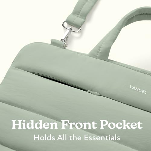 Vandel 15-16 inch Laptop Carrying Case Sleeve w. Strap, Shoulder Bag Handle | Fits Macbook Air 15, Macbook Pro 16 Carrying Case, 16 in Laptop Computer Bag for Women,15.6 in HP, Dell Messenger - color: 3. Sage, size: 15-16 Inch