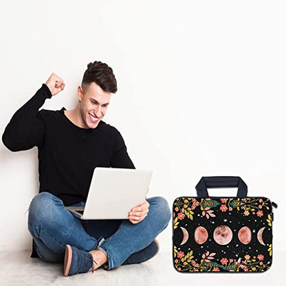 AMARY14 15 15.4 15.6 inch Laptop Handle Bag Computer Protect Case Pouch Holder Notebook Sleeve Neoprene Cover (Flowers moon) - color: Flowers Moon