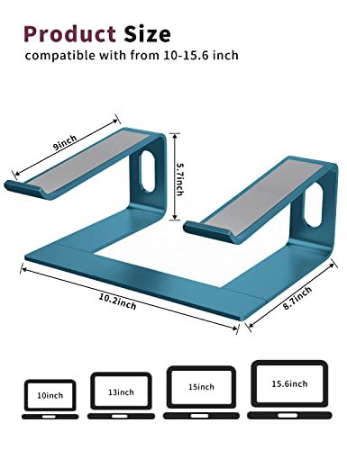 ALASHI Laptop Stand for Desk, Aluminum Computer Riser, Ergonomic Notebook Holder, Detachable Metal Laptops Elevator, PC Cooling Mount Support 10 to 15.6 Inches Notebook, Navy Blue - color: J-Navy Blue