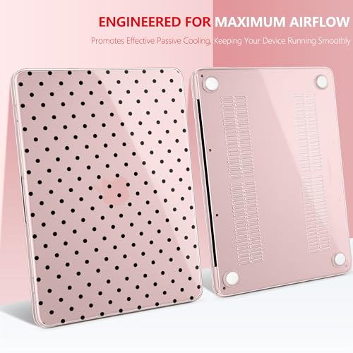 for MacBook Neo 13 Inch Case 2026 (Model A3404, A18 Pro chip), Stylish Pattern Protective Hard Shell with Screen Protector, Keyboard Cover & USB-C Adapter - Blush Polka Dots - color: Blush Polka Dots