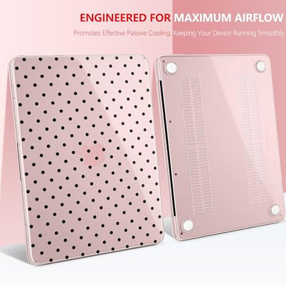 for MacBook Neo 13 Inch Case 2026 (Model A3404, A18 Pro chip), Stylish Pattern Protective Hard Shell with Screen Protector, Keyboard Cover & USB-C Adapter - Blush Polka Dots - color: Blush Polka Dots