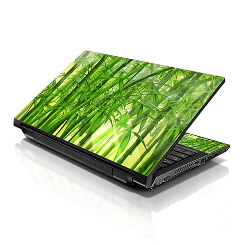 LSS 15 15.6 Inches Laptop Notebook Skin Sticker with 2 Wrist Pads - Reusable Cover Protector Vinyl Sticker Cover Decal Fits 13" - 16" HP Dell Lenovo Apple Asus Acer Samsung - Bamboo in Forest - color: Bamboo in Forest, size: 13" - 16"