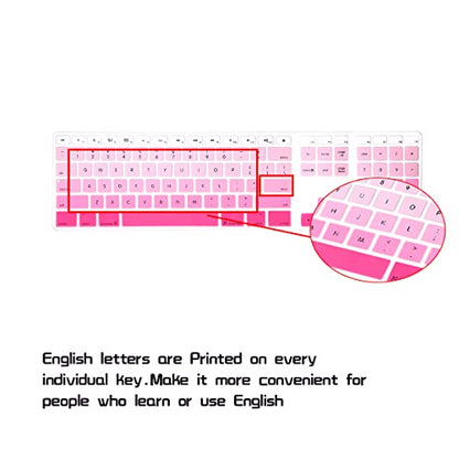 HRH Ombre Pink Silicone Keyboard Skin Cover for iMac Wired USB Full Size Keyboard with Numeric Keypad A1243(G6 MB110LL/B and MB110LL/A) - color: Ombre Pink