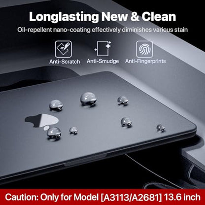 Soonjet for MacBook Air 13 Inch Case M5-M2 2026-2022, Black Hard Shell | Easy to Snap On, Closes Seamlessly, Scratch Resistant, Non-Slip Pads, Includes Keyboard Cover, for A3449 A3240 A3113 A2681 - color: Frosted Gray