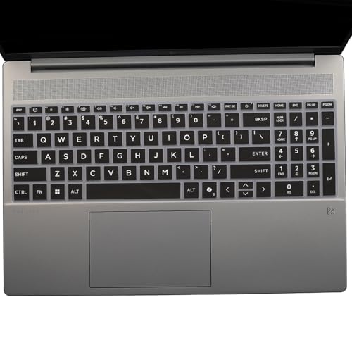 2 PCS Keyboard Cover for HP 15.6" Laptop 15-fc 15-fd 15z-fc000 15-fd0083wm 15t-fd000,HP OmniBook 5 AI 16" 16-ag 16-af 16-ba 16-bc 16z-ag100 16z-bc100 Series Laptop 16-af1037nr 16-bc1047nr-Black+Clear - color: Black+Clear