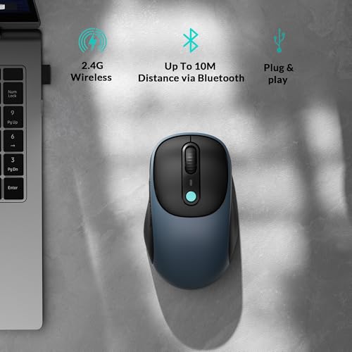 Keychron BM24 Portable Wireless Mouse, 2400 DPI Quiet Clicks, 2.4 GHz/Bluetooth 5.2/Wired with Programmable Buttons, Long Battery Life for Laptop PC/Mac/Windows - Space Gray - color: Space Gray