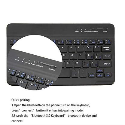 FLY WAY Portable Wireless Bluetooth 3.0 Keyboard,Ultra-Slim Mini Keypad 78 Keys Rechargeable Bluetooth Keyboard for iOS Android Windows Tablets and Other Bluetooth Devices(Black)