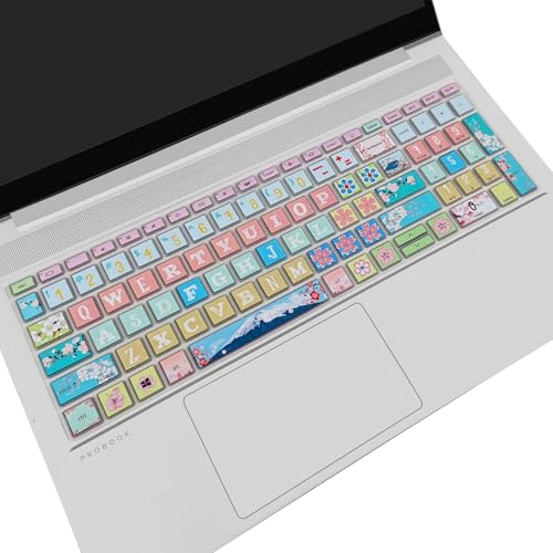 Keyboard Cover for 15.6" HP ProBook 450 G8 G9 G10 / ProBook 455 G8 G9 G10 /ProBook 650 G8/HP Zbook Power G8 G9, Cute Keyboard Skin, Sakura - color: Sakura