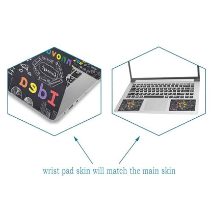 Laptop Decal Sticker Skin Cover for 11.6”12" 13" 13.3" 14" 15" 15.4" 15.6" | Netbook Vinyl Skin Sticker Cover Art Notebook PC Reusable Protector ( 2 Wrist Pad Included), Creative Bulb - color: Creative Bulb