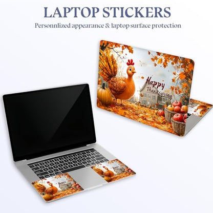 Universal Laptop Skin Sticker Decal,15.6 Inch Laptop Vinyl Cover for 13" 14" 15.6" Laptop,Scratch-Resistant Waterproof Protector Wrap,Reusable with Wrist Pads,Thanksgiving Harvest - color: Thanksgiving Harvest