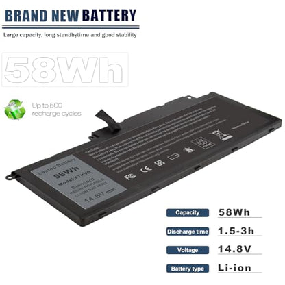 Futurebatt F7HVR Notebook Battery 14.8V 58WH Replaceable for Dell Inspiron 15 7537 Dell Insprion 17 7737 Series - size: F7HVR 11.61 5.51 0.98in