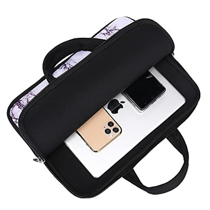 14 15 15.4 15.6 inch Laptop Handle Bag Computer Protect Case Pouch Holder Notebook Sleeve Neoprene Cover Soft Carrying Travel Case for Dell Lenovo Toshiba HP Chromebook ASUS Acer (White Marble) - color: White Marble