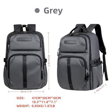 Casual laptop backpack, college backpack, water-resistant, suitable for work, travel, commuting, Daily.(Grey) - color: Grey
