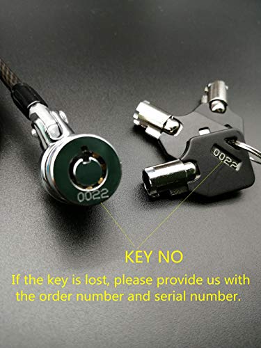 5Pack Single Package keyed Alike Security Hardware Cable Lock Kit Laptop Lock 5Keys 6.2Ft for Monitors, Laptops, MacBooks, Tablets, iPad,Mac mini (5PCS keyed Alike) - color: Silver 5Pack
