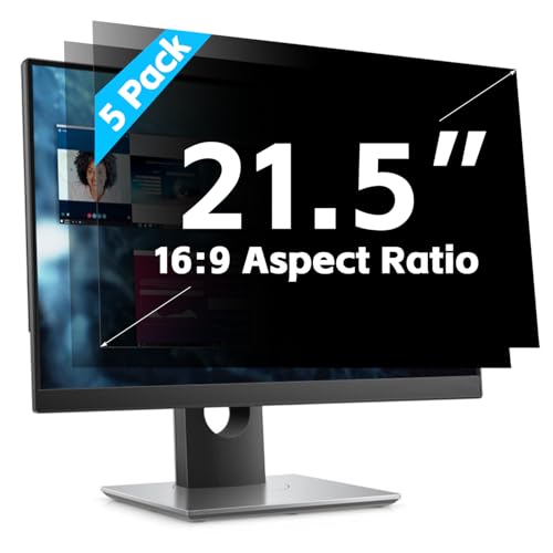 【5 Pack】 21.5-Inch Computer Privacy Screen Filter for 16:9 Widescreen Monitors–Anti-Spy,Anti-Glare,Anti-Scratch Screen Protector for Dell,Samsung,LG,HP,Acer,AOC & More-Easy Installation - color: [5 Pack], size: 21.5''Computer Privacy Screen(16:9)