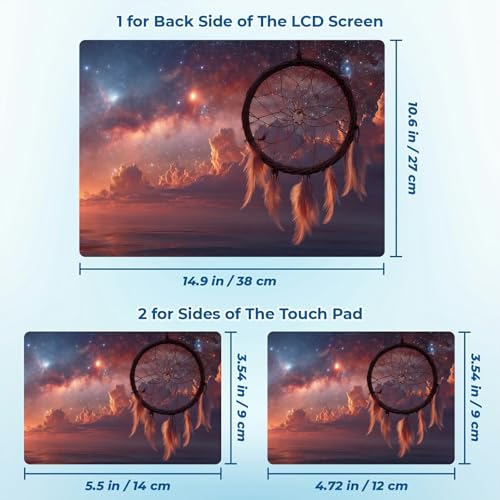Reusable Universal Laptop Skin Sticker, Cut to Fit for 11.6–15.6 Inch Laptops, Waterproof Protective Film, No-Residue - Dreamcatcher Sunset - color: Dreamcatcher Sunset