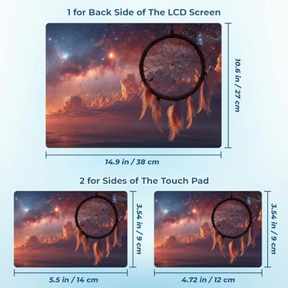 Reusable Universal Laptop Skin Sticker, Cut to Fit for 11.6–15.6 Inch Laptops, Waterproof Protective Film, No-Residue - Dreamcatcher Sunset - color: Dreamcatcher Sunset