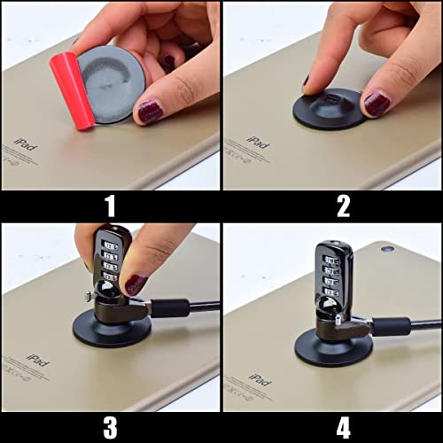 Anchor Plate Adhesive Security Plate, Laptop Lock Plate with Slot, Universal Lock Plate for Laptop, Monitor, Smart Phone,Tablet, Other Electronic Products 4 Pack (Black) - color: Black
