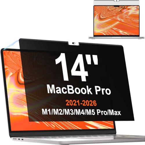 Privacy Screen for MacBook Pro 14 Inch 2021-2026 M5/ M4 /M4 Pro /M4 Max /M3 /M3 Pro /M3 Max /M2 Pro /M2 Max /M1 Pro /M1 Max, Magnetic Removable Anti Blue Light Glare Screen Protector - size: MacBook Pro 14 Inch (2021-2026)