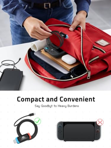 Lemorele Adapter for Switch 2 USB-C to HDMI 4K@60Hz 100W PD | Compatible with Switch OLED/Original, MacBook, Steam Deck, ROG Ally. DP Alt Mode required. 6.56ft plug-and-play cable - size: 6.56ft
