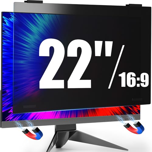 22 Inch Privacy Screen Hanging for Computer Monitor 16:9 Aspect Ratio, Magnetic Anti Glare Blue Light Private Protector Eye Care,Removable Anti Spy Filter Shield for Digital Workplaces - size: 22'' Privacy Filter 16:9