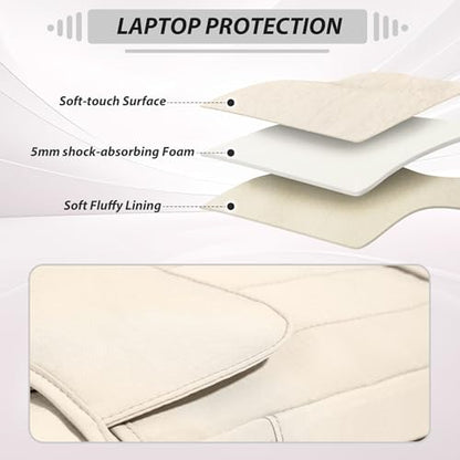 15.6 Inch Puffy Laptop Sleeve with Handle, Vertical Quilted Laptop Shoulder Bag with Luggage Strap, Compatible with 14-Inch Laptops, MacBook Pro/Air/Neo M5/M4/M3, for Women Travel Work (Yellow) - color: Yellow