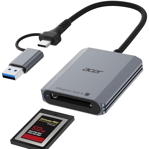Acer CFexpress Type B Card Reader USB 3.2 Gen 2(CFexpress Type B Card ONLY) | 10Gbps CF Express Type B Card Adapter Compatible with iPhone 17/16/15, Laptop, MacBook Neo/Pro/Air, iPad, Android