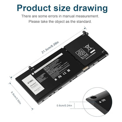 G91J0 Battery for Dell Latitude 3320 3330 3420 3520 Inspiron 3510 3511 3515 3520 3525 3530 5310 5320 5330 5410 5415 5418 5510 5515 5518 5430 5435 7415 7420 7415 Vostro 5620 5625 V6W33 TN70C 0PG8YJ - size: 8.39*3.5*0.24inch