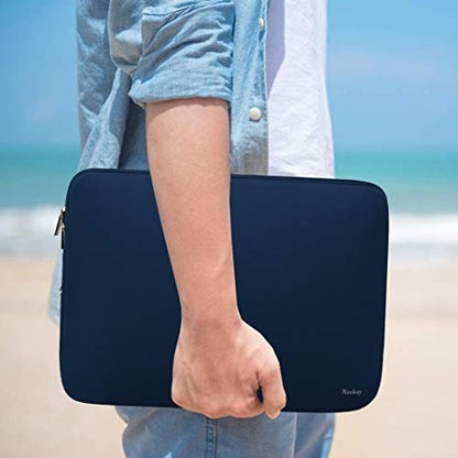 Laptop Bag Sleeve, Resistant Neoprene Laptop Sleeve/Notebook Computer Pocket Case/Tablet Briefcase Carrying Bag Compatible for 15 inch MacBook Pro, Ultrabook Notebook - (Dark Blue) - color: Dark Blue, size: 15 inch