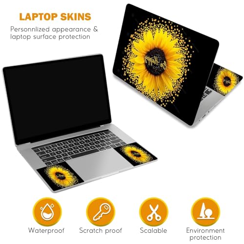 DINKY Laptop Skin Sticker Decal, 16" 16.5” 17” 17.3 inch Laptop Universal Reusable Vinyl Skin Stickers Art Cover Decal Notebook PC Personalized Protector Sunflower - color: be happy