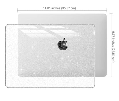 UESWILL for MacBook Pro 16 inch Case M5 M4 M3 M2 M1 A3429 A3428 A3403 A3186 A2991 A2780 A2485 (2021-2026 Release), Glossy Sparkling Hard Shell Cover + Microfiber Cloth, Glitter Clear - color: Glitter Clear, size: MacBook Pro 16" (M1 M2 M3 M4 M5)