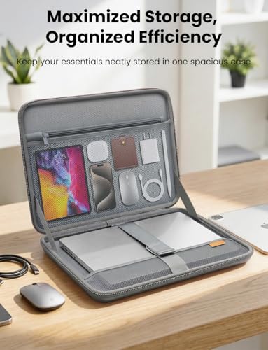 DOMISO Laptop Hard Case 17-17.3 inch Waterproof Shockproof Hard Shell Laptop Sleeve with Handle & Storage Pocket, Compatible with MacBook, HP, Dell,Dark Grey - color: Dark Grey, size: 17.3 inch