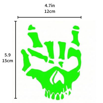 2 Pieces Fluorescent Neon Green Cross & Buddha, Skull Car Decal, Safety Religious Spiritual Stickers for SUV, Windows, Motorcycles, Skateboard Christian Night Visibility Hide Scratches (Skull B) - color: Skull B