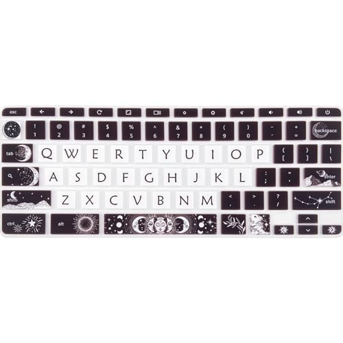 Cute Silicon Keyboard Cover Skin for HP Chromebook 11 x360 11.6", Chromebook 11 G2/G3/G4/G5/G6 EE/G7 EE 11.6’’,HP Chromebook 14-ca 14-ak14-X Series, HP Chromebook 14 G2 G3 G4 G5, Sun and Moon - color: Sun and Moon