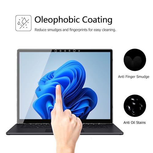 Megoo ArmorShield Screen Protector for Microsoft Surface Laptop 6/5/4/3/2/1 13.5 Inch, Tempered Glass, Scratch Resistant, Touch Sensitive, HD Clear, Easy Installation, 2-Pack - size: Laptop 1–6 13.5"