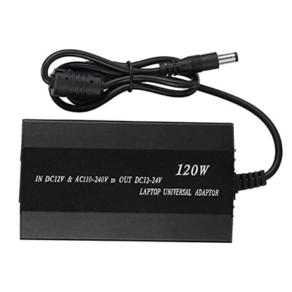ZJchao 120W Universal Notebook Power Adapter with 8 Connectors and USB Port for Home, Car, and Travel Use (US Plug)