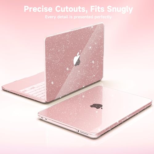 Case Compatible with MacBook Neo 13 inch Laptop 2026 (Model A3404), Scratch Resistant Protective Hard Shell Cover, Glitter Blush - color: Glitter Blush