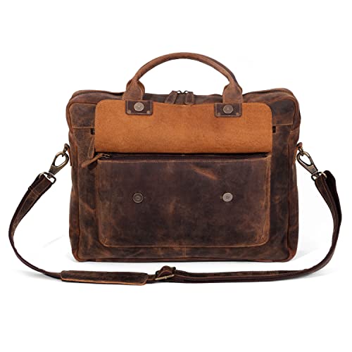 Leather briefcase 18 Inch Laptop Messenger Bags for Men and Women Best Office Briefcase Satchel Bag - style: 16 Inch