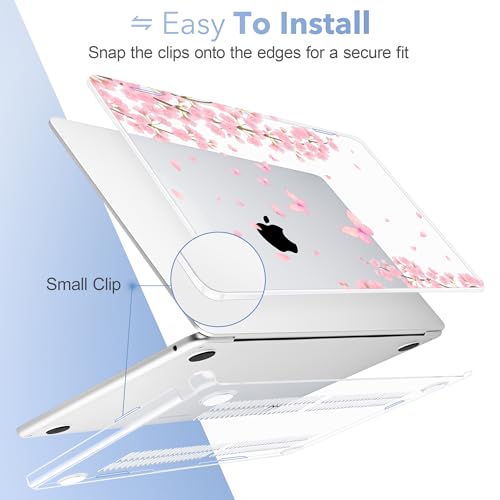 May Chen for MacBook Air 15 inch Case M5 M4 M3 M2 2026 2024-2023, Model A3448 A3241 A3114 A2941, Closes Seamlessly Hard Shell Laptop Cover with Keyboard Cover, Cherry Blossom - color: Cherry blossom