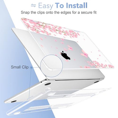 May Chen for MacBook Air 15 inch Case M5 M4 M3 M2 2026 2024-2023, Model A3448 A3241 A3114 A2941, Closes Seamlessly Hard Shell Laptop Cover with Keyboard Cover, Cherry Blossom - color: Cherry blossom