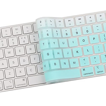 Keyboard Cover Skin for Apple Magic Keyboard A2449 A2450 MK293LL/A MK2A3LL/A, 2024/2023/2021 iMac All-in-One Desktop Keyboard, iMac 24 Inch with M4 /M3 /M1 Chip with Touch ID, US Layout, MintGreen - color: MintGreen