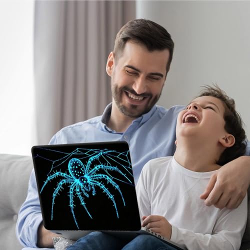 DEGDFSGR 12.1-15.6 Inch Universal Reusable Laptop Skin Sticker Decal, Waterproof Removable Protector for Notebook Cover, Scratch-Resistant Vinyl Cuttable Full Wrap Sticker, Blue Glowing Spider - color: Blue Glowing Spider
