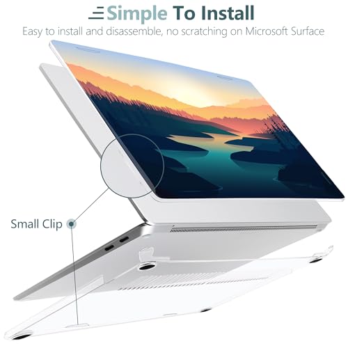 Batianda Case for Microsoft Surface Laptop 13 inch 2025 2026, Dawn River | Fits Model 2095, Artistic Patterns Ultra-Slim Lightweight Scratch-Resistant Hard Shell with Professional Protection - color: Dawn