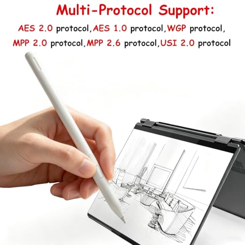 Stylus for Lenovo Yoga WE05,US501,US502 (4X81Q95846), Compatible with Lenovo Touchscreen Laptop, 300/500 Series, Chromebook Duet 3/5, ThinkPad P/X1, IdeaPad Flex (White) - color: White