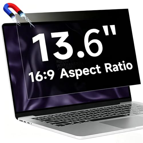 Magnetic privacy protection film&detachable, suitable for 13.6-inch MacBook | (For models 2022 - 2026, M2 to M5 series) Anti-blue light and anti-glare, 360-degree anti-peeping design | Privacy film - size: MacBook Air 13.6 inch (2022-2026, M2,M3,M4,M5)