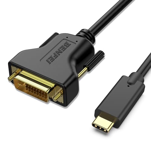 BENFEI USB C to DVI Cable, 1.8 Meter Type-C(Thunderbolt 3) to DVI Cable Compatible for MacBook Pro 2019/2018/2017, Samsung Galaxy S9/S8, Surface Book 2, Dell XPS 13/15, Pixelbook and More - size: 6 Feet