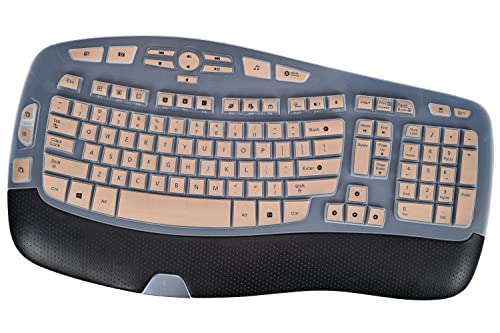 Keyboard Cover for Logitech K350 MK550 MK570 Keyboard Cover Skin for Logitech K350 MK550 MK570 Wireless Wave Keyboards Covers Skin Protector Accessories, Gold - color: Gold